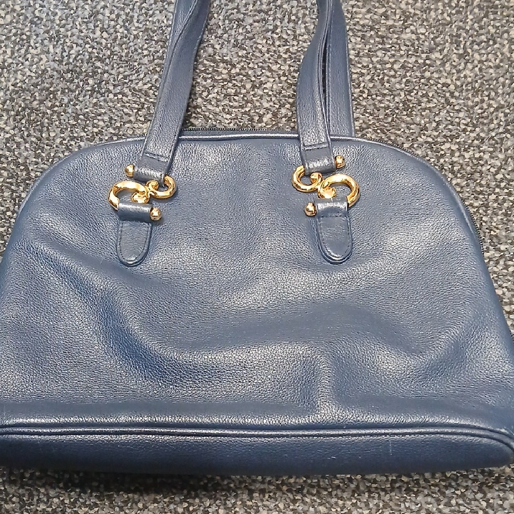 TONI Vinage Blue Leather Handbag
